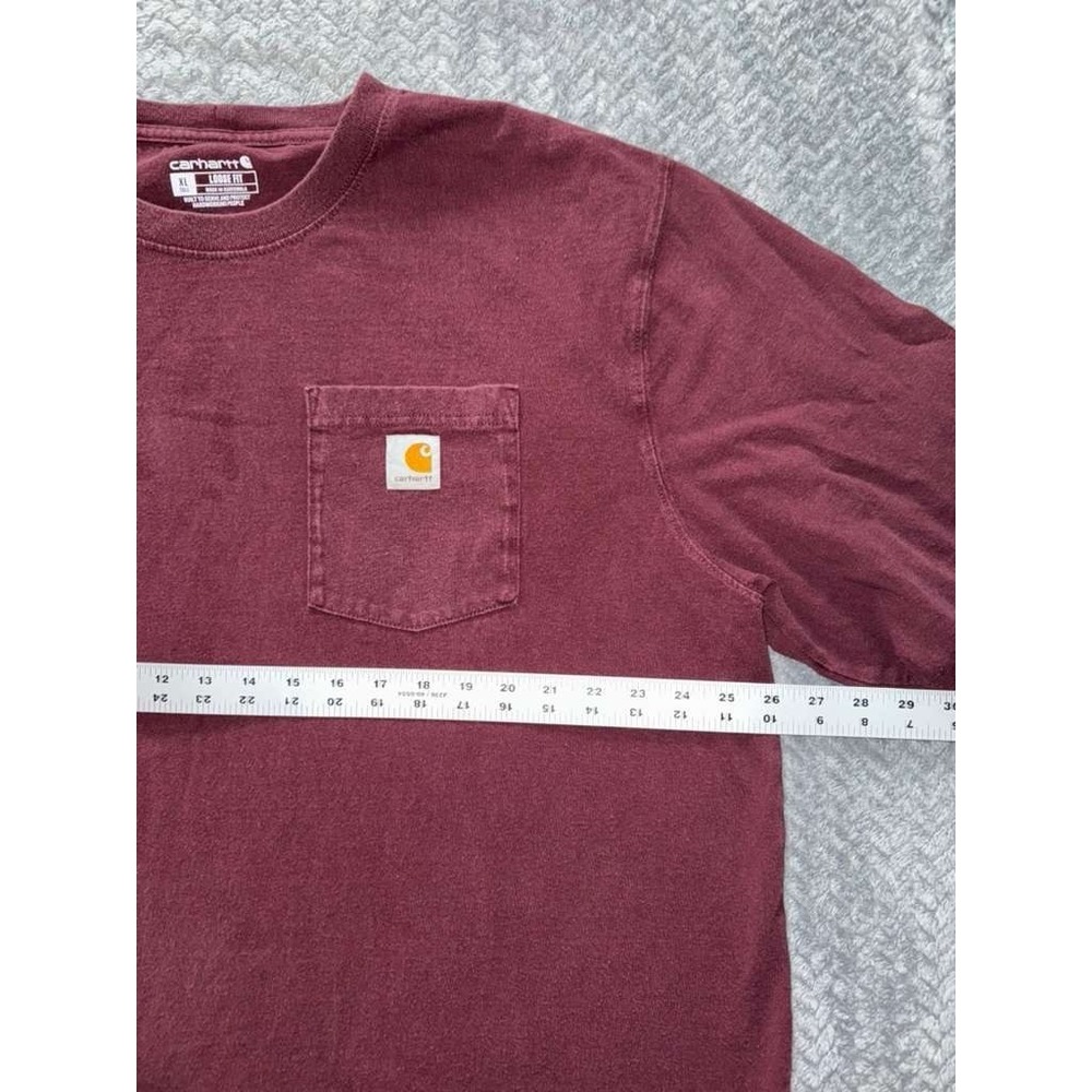 Carhartt Mens Burgundy Original Fit Long Sleeve Outdoor Casual Top Size‎ XL - Picture 7 of 9